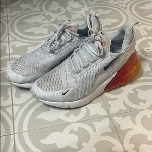 Nike Kids Air Max 270 White and Orange Sneakers